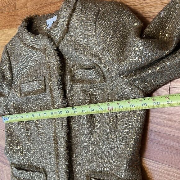 Chico’s Gold Boucle with Gold Sequins Jacket, Size 1 - Picture 10 of 10